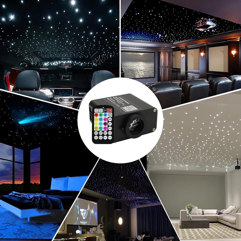 Amki Updated 16W RGBW Fiber Optic Light Twinkle + Sound Activated Mixed 350pcs 0.03in 6.5ft Cables APP Remote Music Control Car Home Starlight Headliner Star Ceiling Light Kit - Image 5
